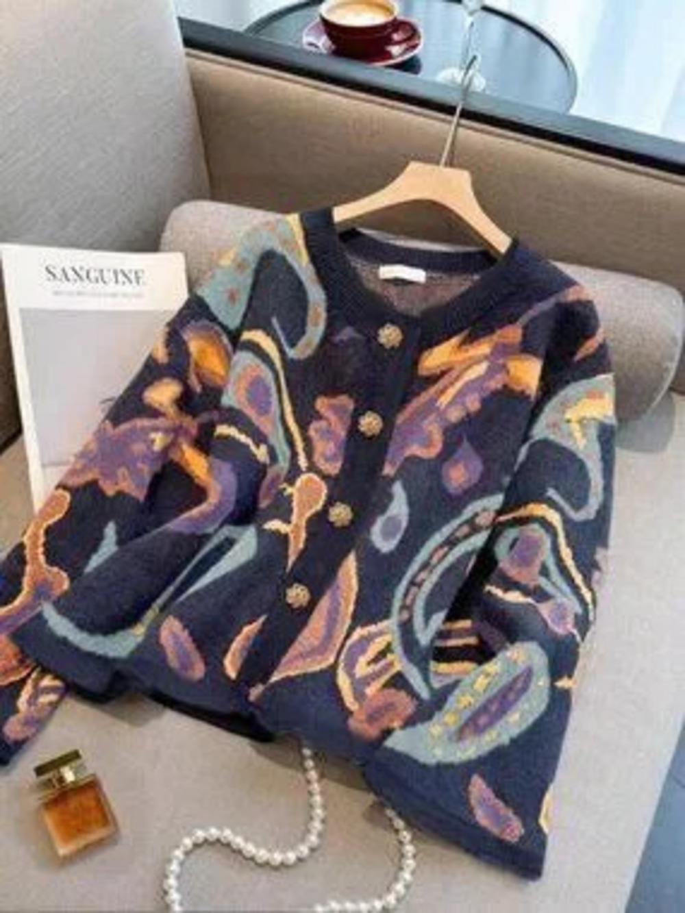 ZARA Multicolor Casual Women's Plus Size Multi-Color Pattern Knitted Cardigan
